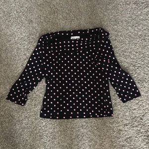 Esse pink polka dot blouse